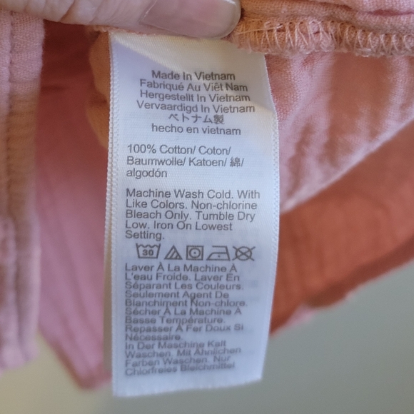J.Crew Pink Gauze Smocked Ruffleneck Top, M - Picture 5 of 5